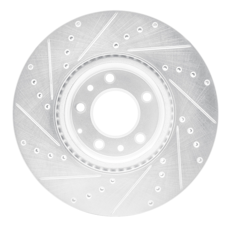 Mazda 6 Brake Rotor (1) - Front Right - R1 Concepts - Drilled & Slotted - Silver - `06-`07